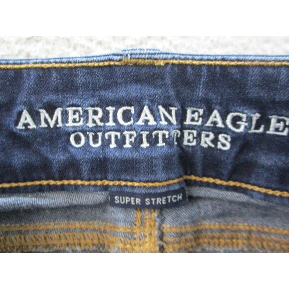 American Eagle Jeans Women's 0 Artist Crop Dark Wash Stretch Blue Pants Denim - Picture 9 of 11